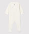 Babies' White Starry Organic Cotton Velour Sleepsuit MARSHMALLOW white/MULTICO white
