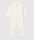 Babies' White Starry Organic Cotton Velour Sleepsuit