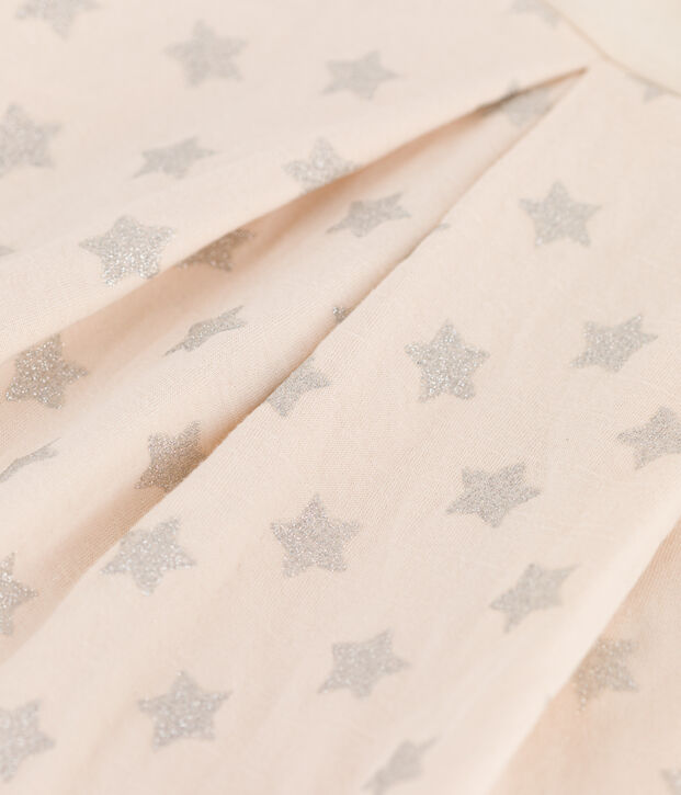 Girls' rib knit print skirt Ecru/grey