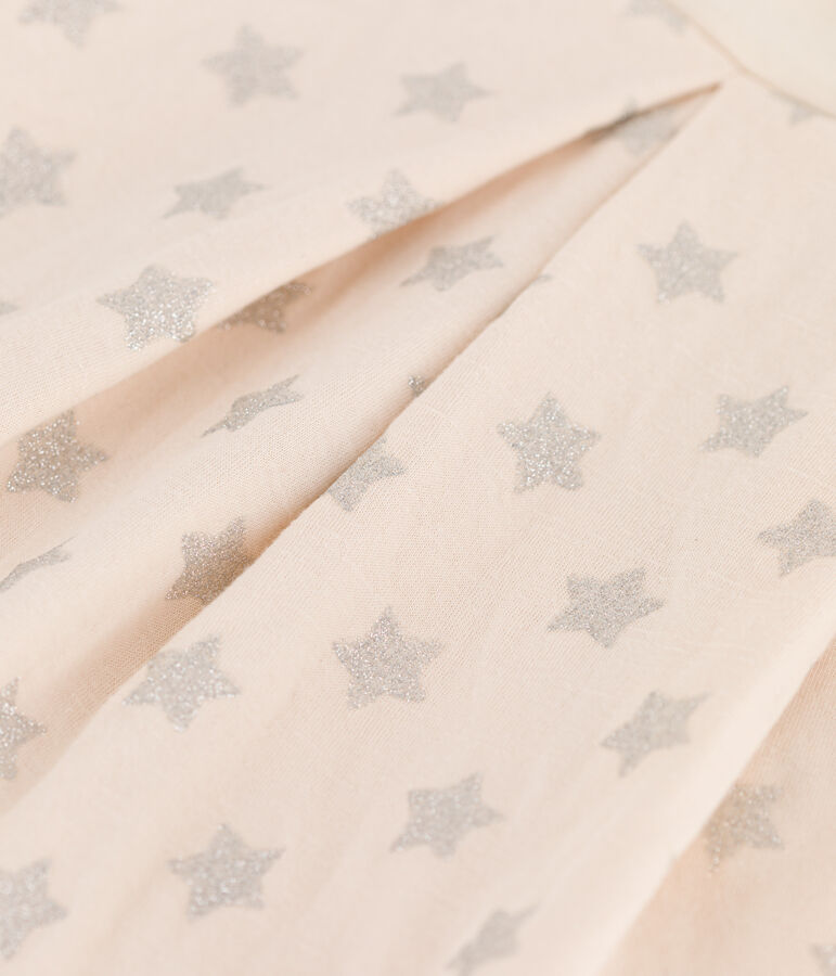 Girls' rib knit print skirt Ecru/grey