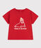 Babies' short-sleeved plain cotton T-shirt AURORA red
