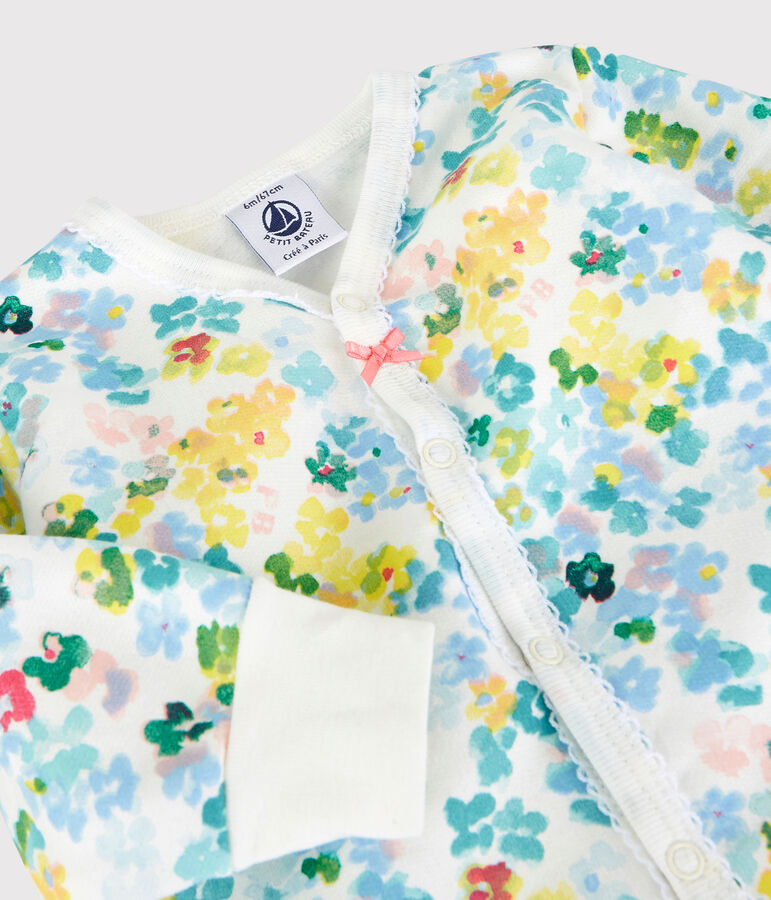 Baby Girls' Floral Fleece Nightwear Set white/multicolor