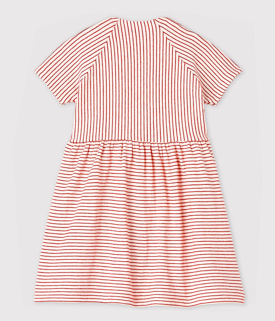 Baby Girls' Short-Sleeved Stripy Tube Knit Dress FLEUR pink/COPPER pink