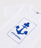 Boys' silkscreen print T-shirt ECUME white
