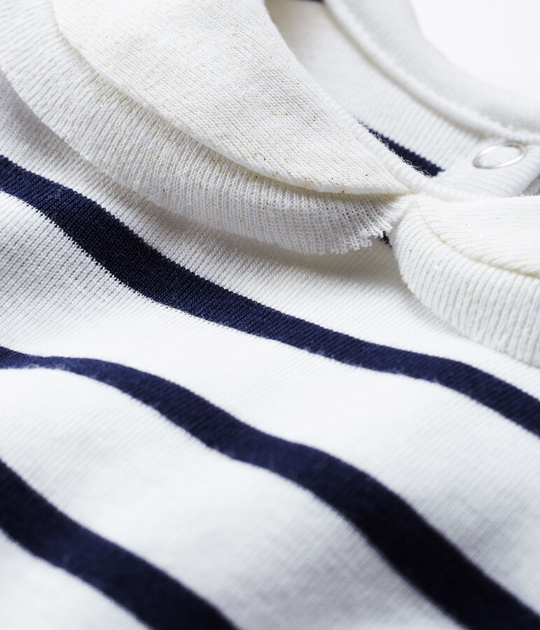 Baby Girls' Long-Sleeved Blouse with Sailor Stripes white/blue