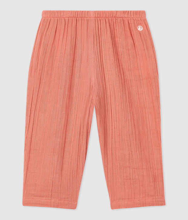 Babies' Organic Cotton Gauze Trousers pink