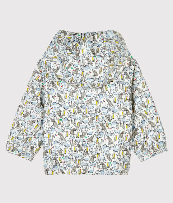 Unisex print windbreaker for babies MARSHMALLOW white/BRUT blue/MULTICO