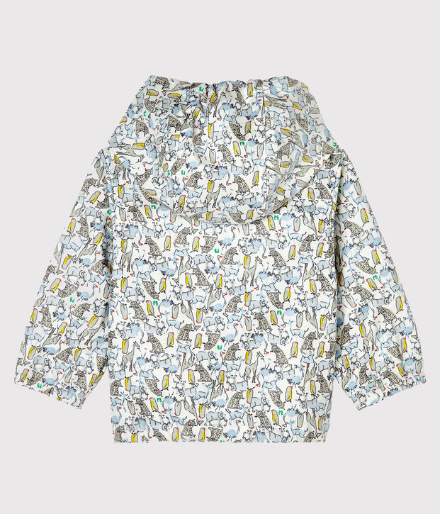 Unisex print windbreaker for babies white/green/multicolor