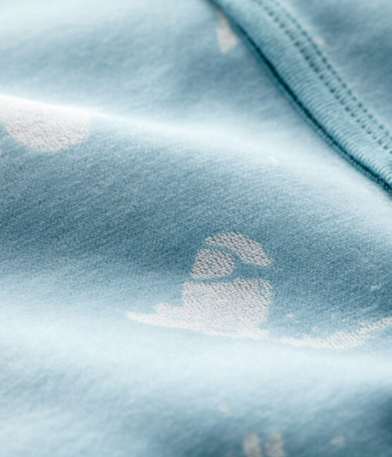 Baby Boys' Velour Yeti Sleepsuit BRUME blue/MARSHMALLOW