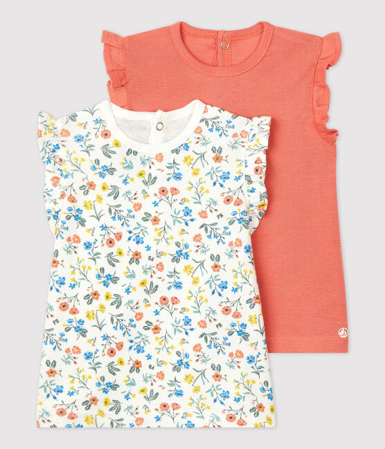 Baby Girls' Short-Sleeved Cotton Blouse - 2-Pack variante 1