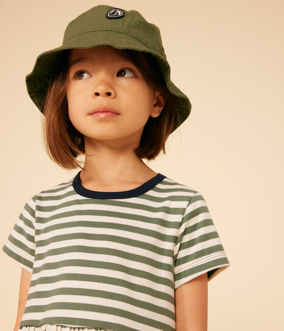 Babies' Plain Cotton Bucket Hat CROCO green