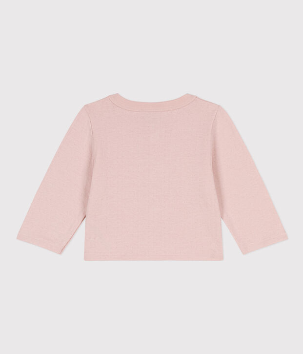 Babies' Plain Tube Knit Cardigan pink