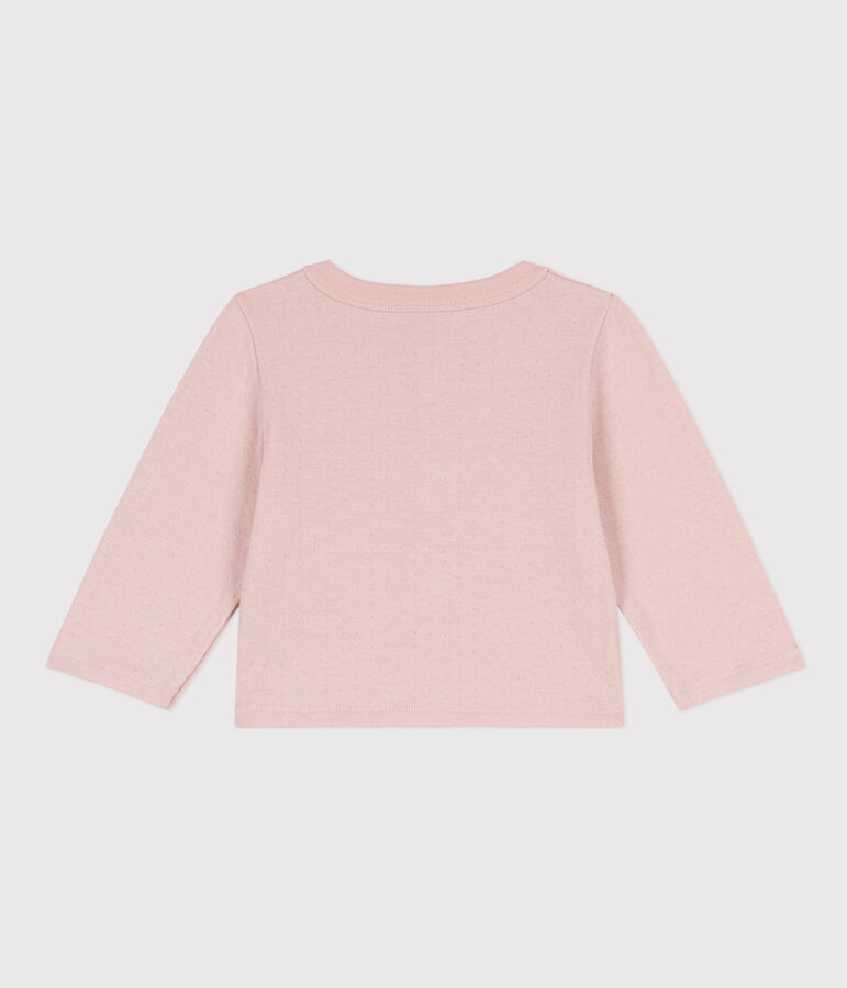 Babies' Plain Tube Knit Cardigan pink