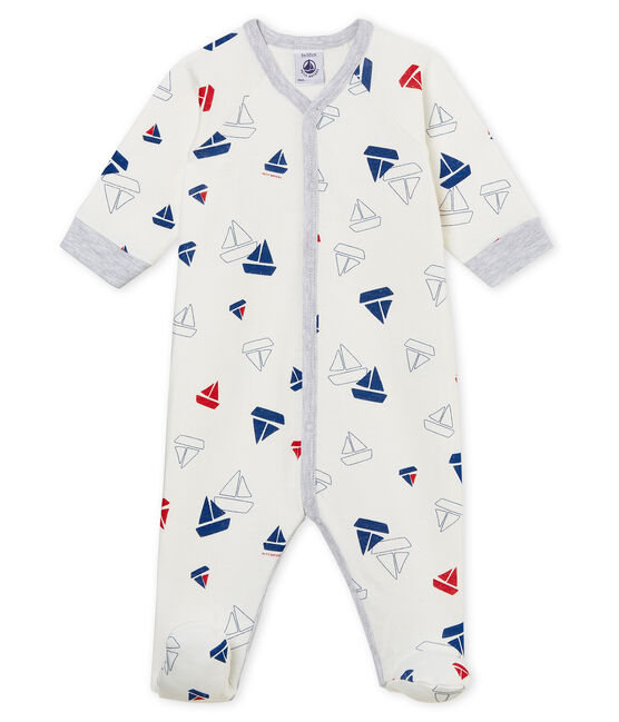 Baby Boys' Tube Knit Sleepsuit MARSHMALLOW white/MULTICO white