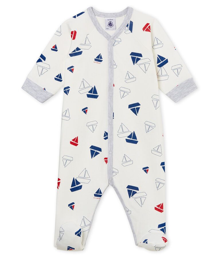 Baby Boys' Tube Knit Sleepsuit white/multicolor