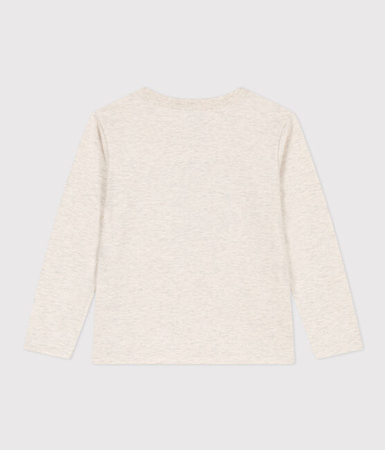 Children's unisex long-sleeved cotton T-shirt MONTELIMAR CHINE beige