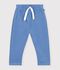 Babies' jogging bottoms in plain cotton blue