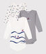 Babies' long-sleeved cotton bodies - 3-pack