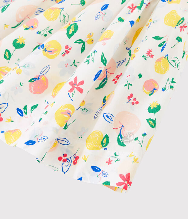 Girls' Poplin Skirt white/multicolor