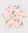 Babies' Long-Sleeved Patterned Cotton Gauze Dress SALINE pink/MULTICO white