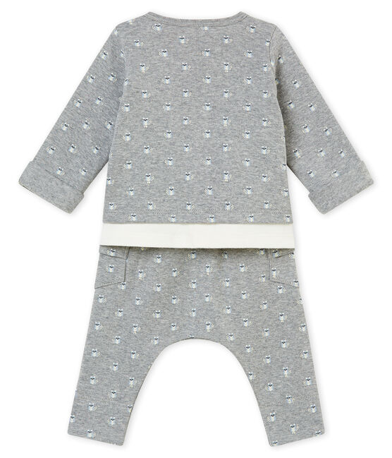 Baby boy's 3 piece printed set SUBWAY grey/MULTICO white