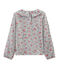 Girls' Long-Sleeved T-Shirt BELUGA grey/MULTICO white