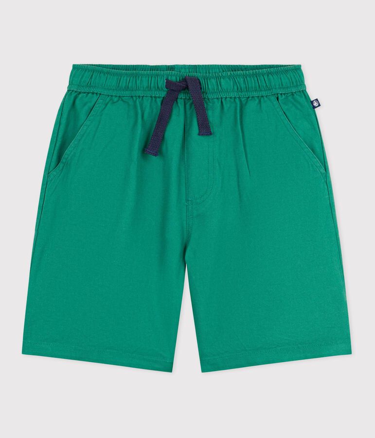 Children's Bermuda shorts in plain cotton green
