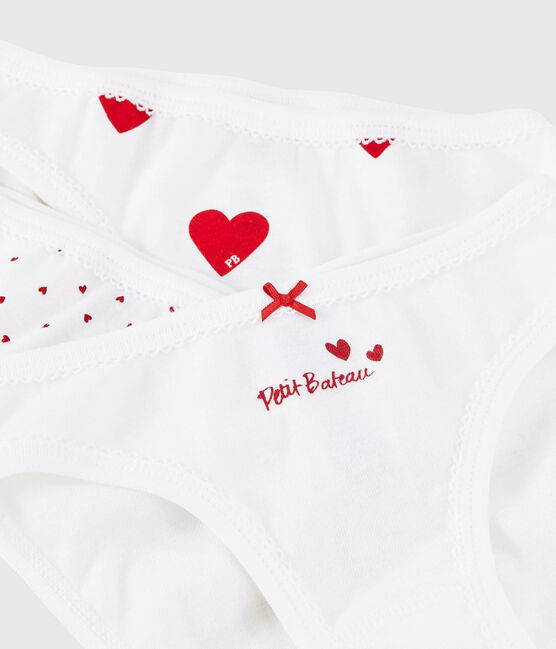 Girls' Heart Patterned Cotton Briefs - 3-Pack variante 1