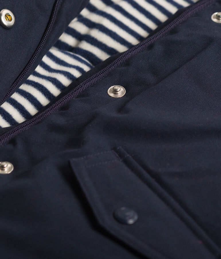 Baby boy's mid-length parka blue