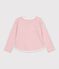 Children's long-sleeved stripy T-shirt pink/ecru