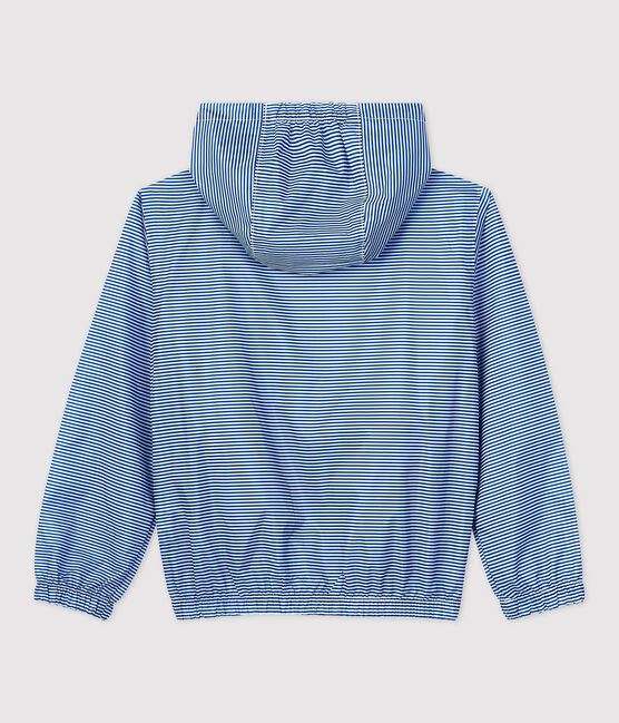 Boys' Recycled Polyester Windbreaker SURF blue/MARSHMALLOW white