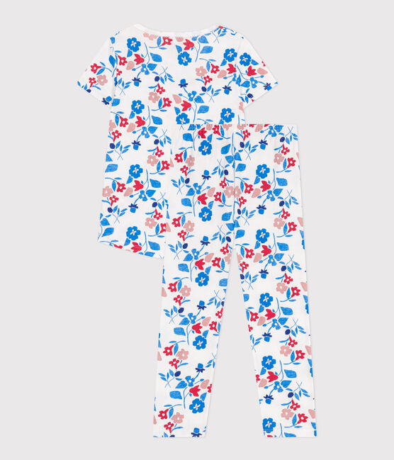 Children's floral cotton pyjamas MARSHMALLOW white/MULTICO white