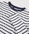 Women's iconic round neck T-shirt MARSHMALLOW white/SMOKING blue