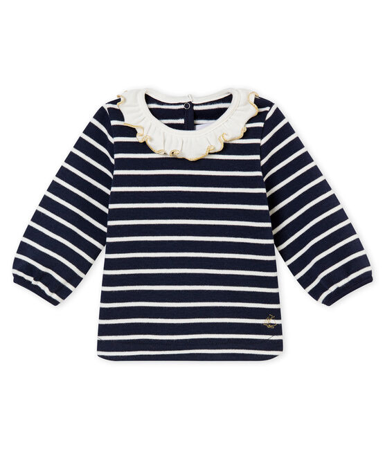 Baby girls' sailor top SMOKING blue/MARSHMALLOW white
