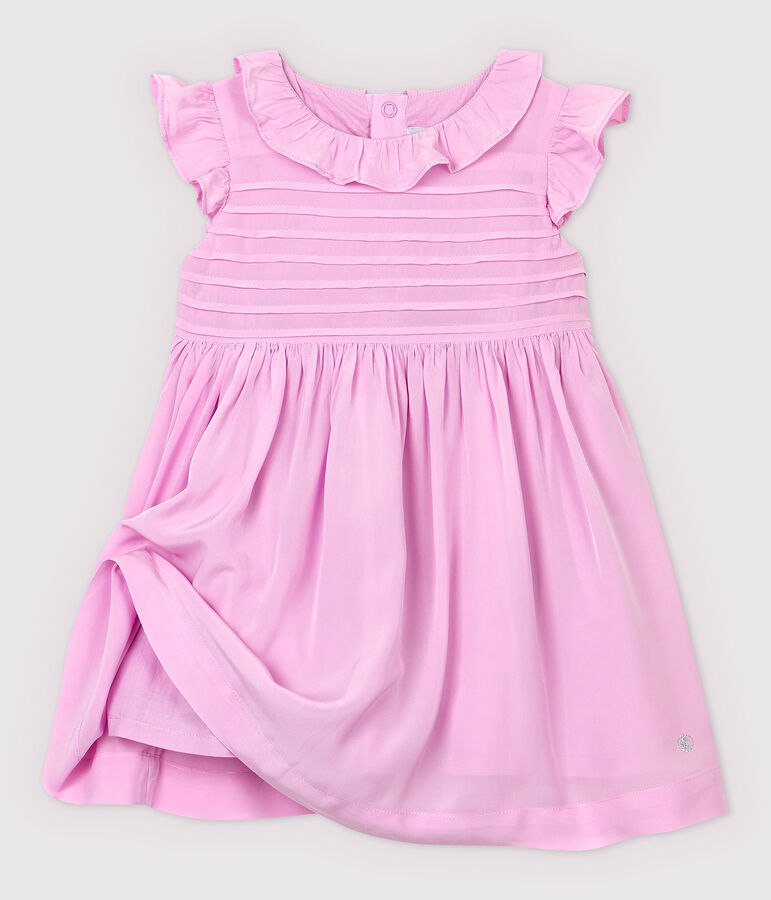 Baby Girls' Short-Sleeved Cr&ecirc;pe Dress pink