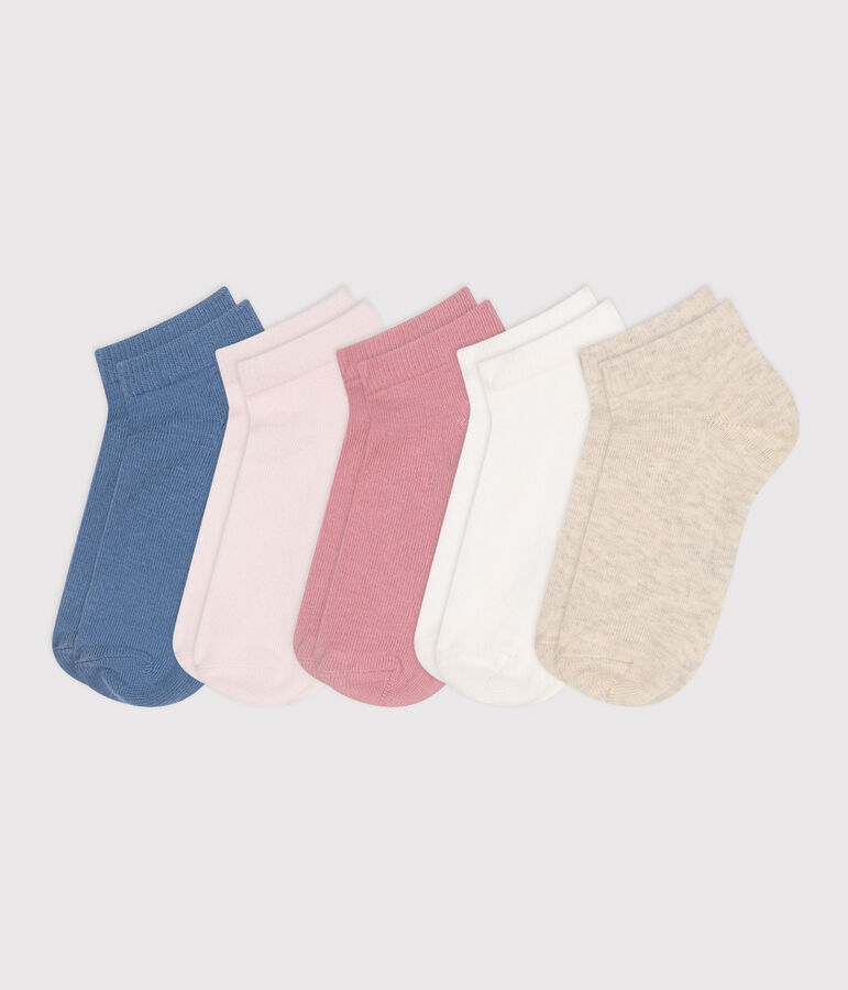 Children's plain cotton socks - 5-pack multicolor