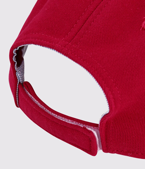 Boys' Fleece Cap TERKUIT red/MARSHMALLOW white