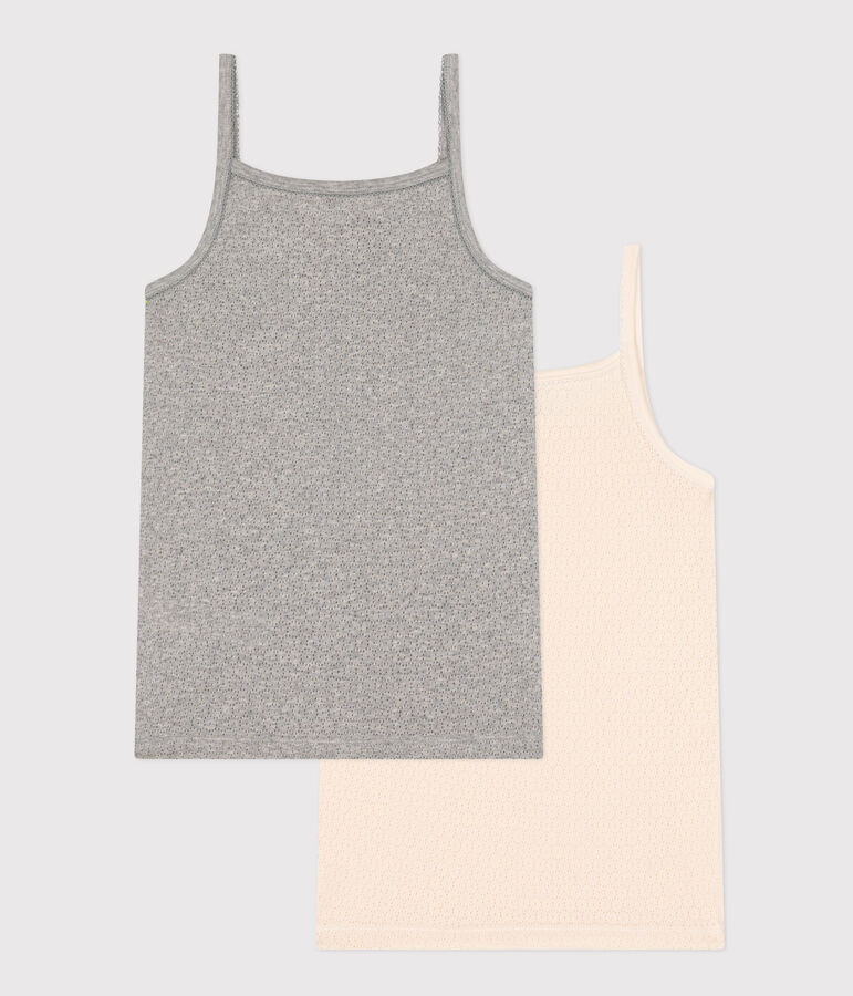 Women's Openwork Cotton Strappy Vests - 2-Pack multicolor