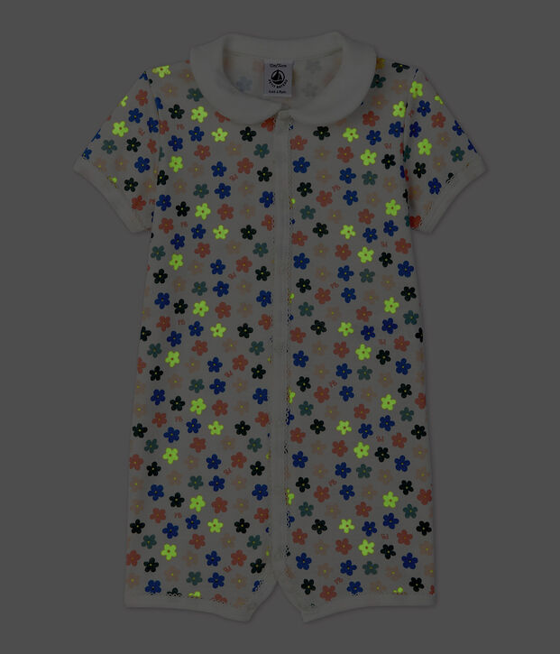 Babies' Glow-In-The-Dark Cotton Playsuit white/multicolor