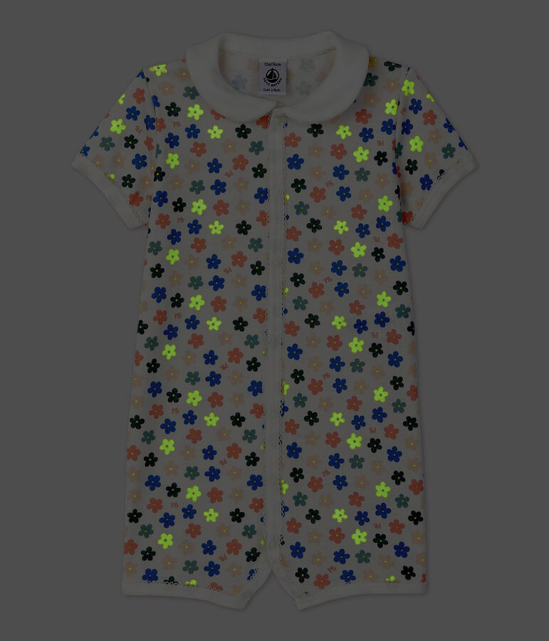Babies' Glow-In-The-Dark Cotton Playsuit white/multicolor