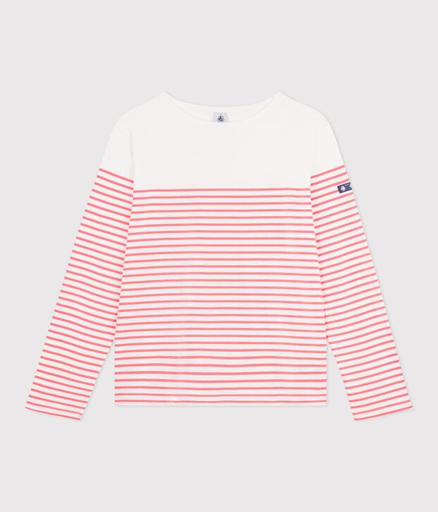 Women's stripy cotton Breton top pink/pink