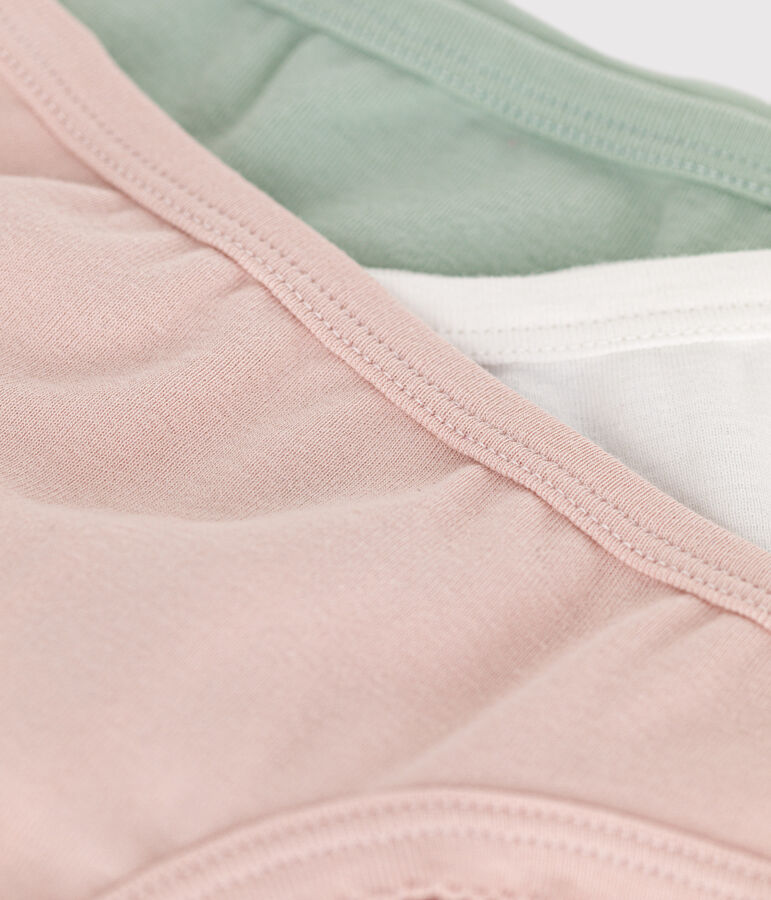 Children's plain cotton knickers - 3-pack multicolor