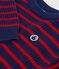 Children's stripy jumper in wool and cotton blue/red