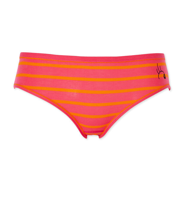 Women's striped original rib briefs pink/orange