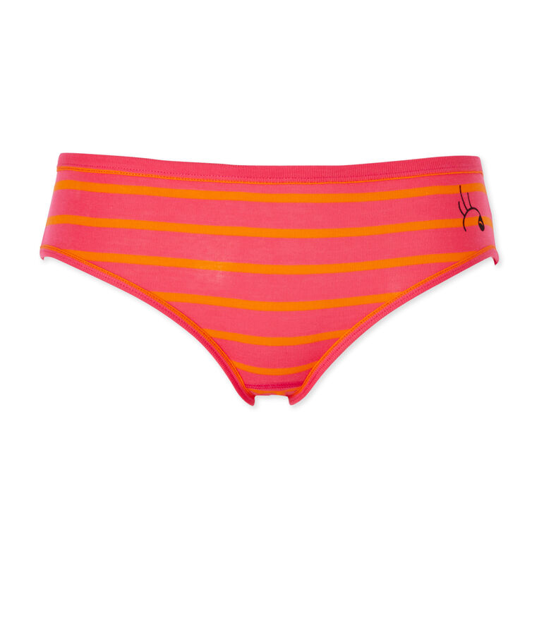 Women's striped original rib briefs pink/orange
