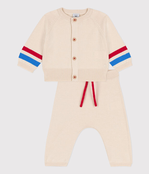 Babies' Knit Three-Piece Ecru/multicolor