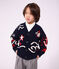 Children's wool and cotton cardigan with little motifs red/multicolor
