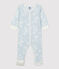 Babies' Hawaiian Themed Cotton Sleepsuit with Detachable Feet PLEINAIR /MARSHMALLOW