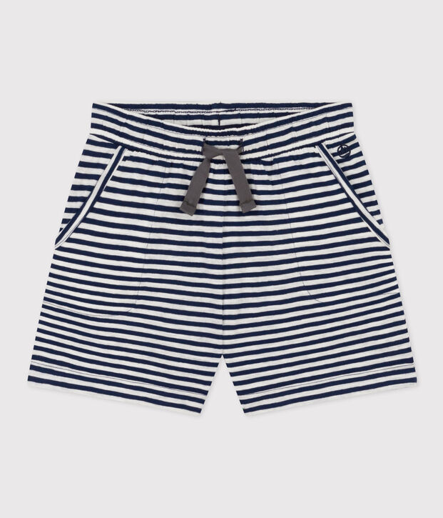 Girls' Striped Slub Jersey Shorts blue/white