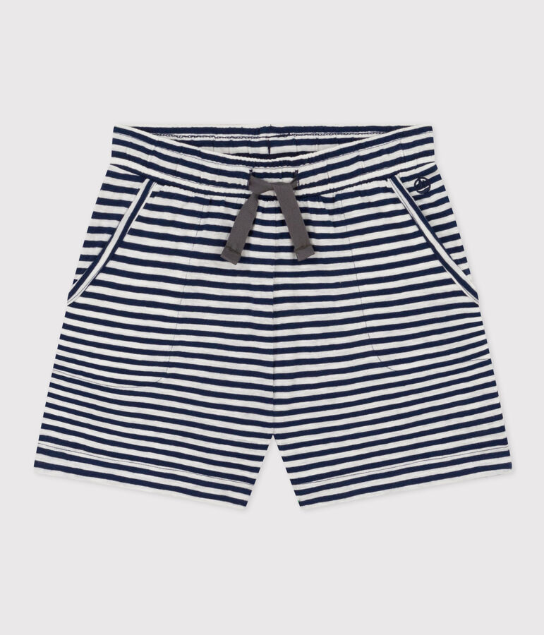 Girls' Striped Slub Jersey Shorts blue/white